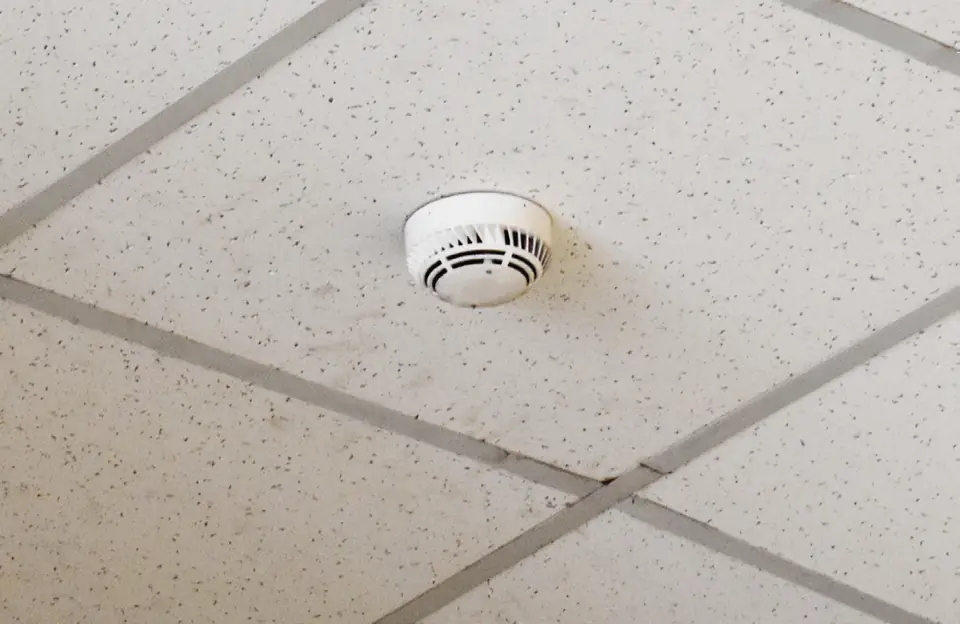 Smoke detector on a ceiling