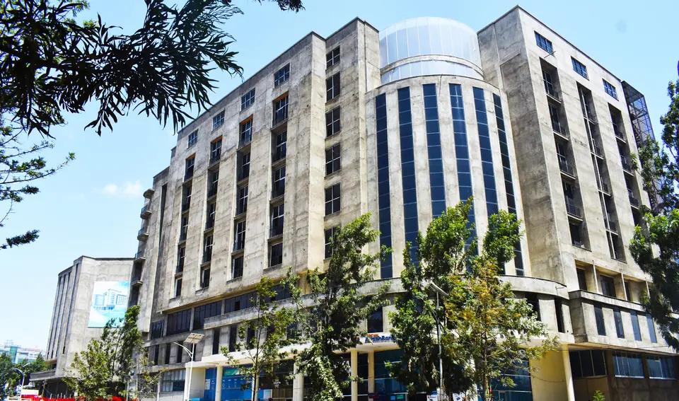 Mövenpick hotel tower surrounded by trees